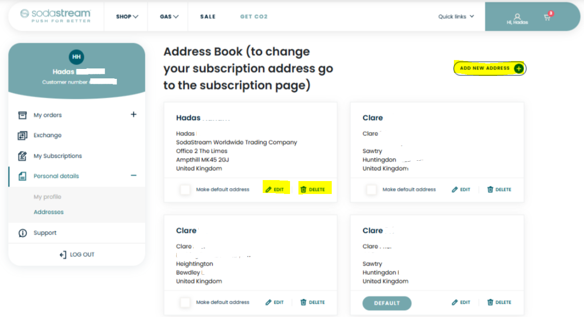 How do I change or add an address? – Support Home